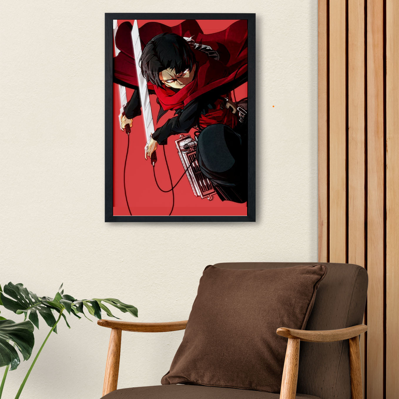 Attack on Titan Levi Ackerman anime Poster (13x19-Inch, Plexi-Glass, Textured Frame) - SoulAbiti