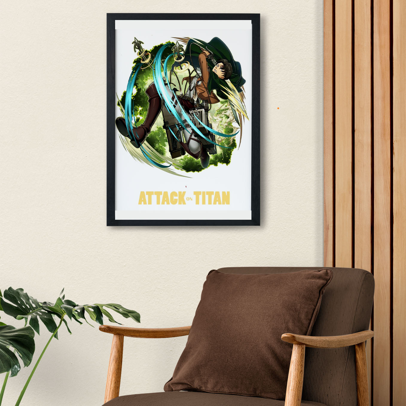 Attack on Titan Levi art Poster anime frame (13x19-Inch, Plexi-Glass, Textured Frame) - SoulAbiti