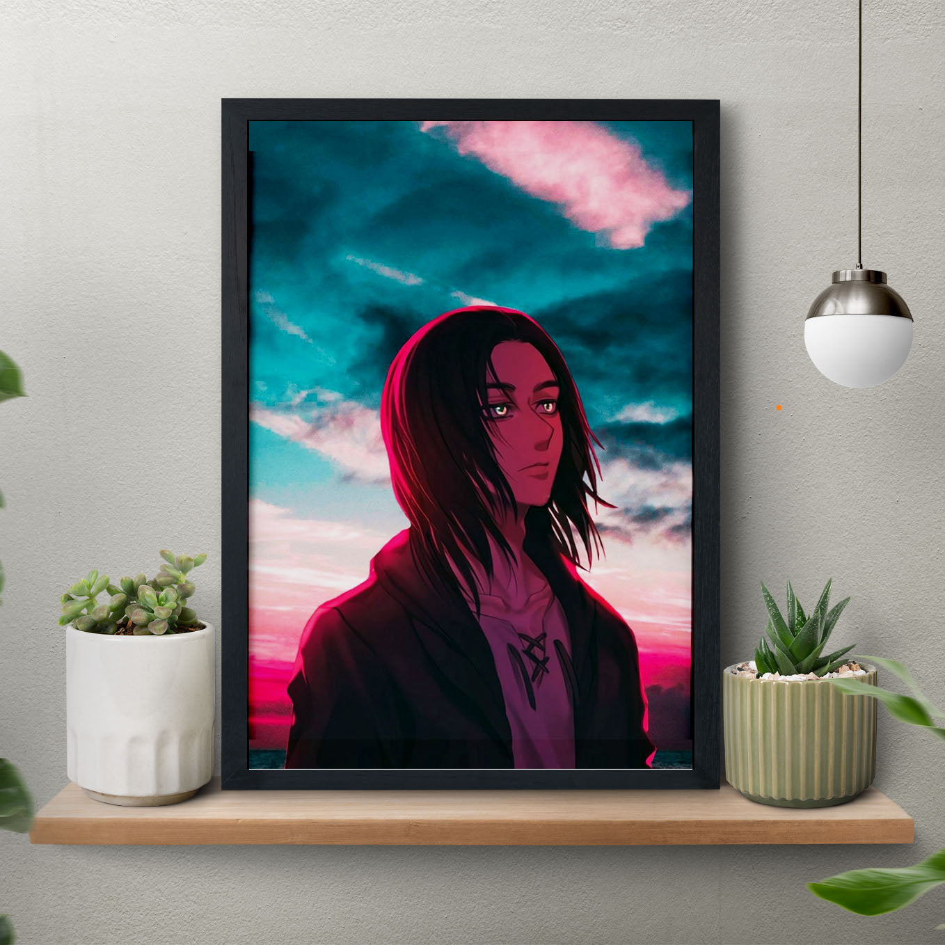 Attack on Titan Life of Eren Yeager anime poster frame (13x19-Inch, Plexi-Glass, Textured Frame) - SoulAbiti