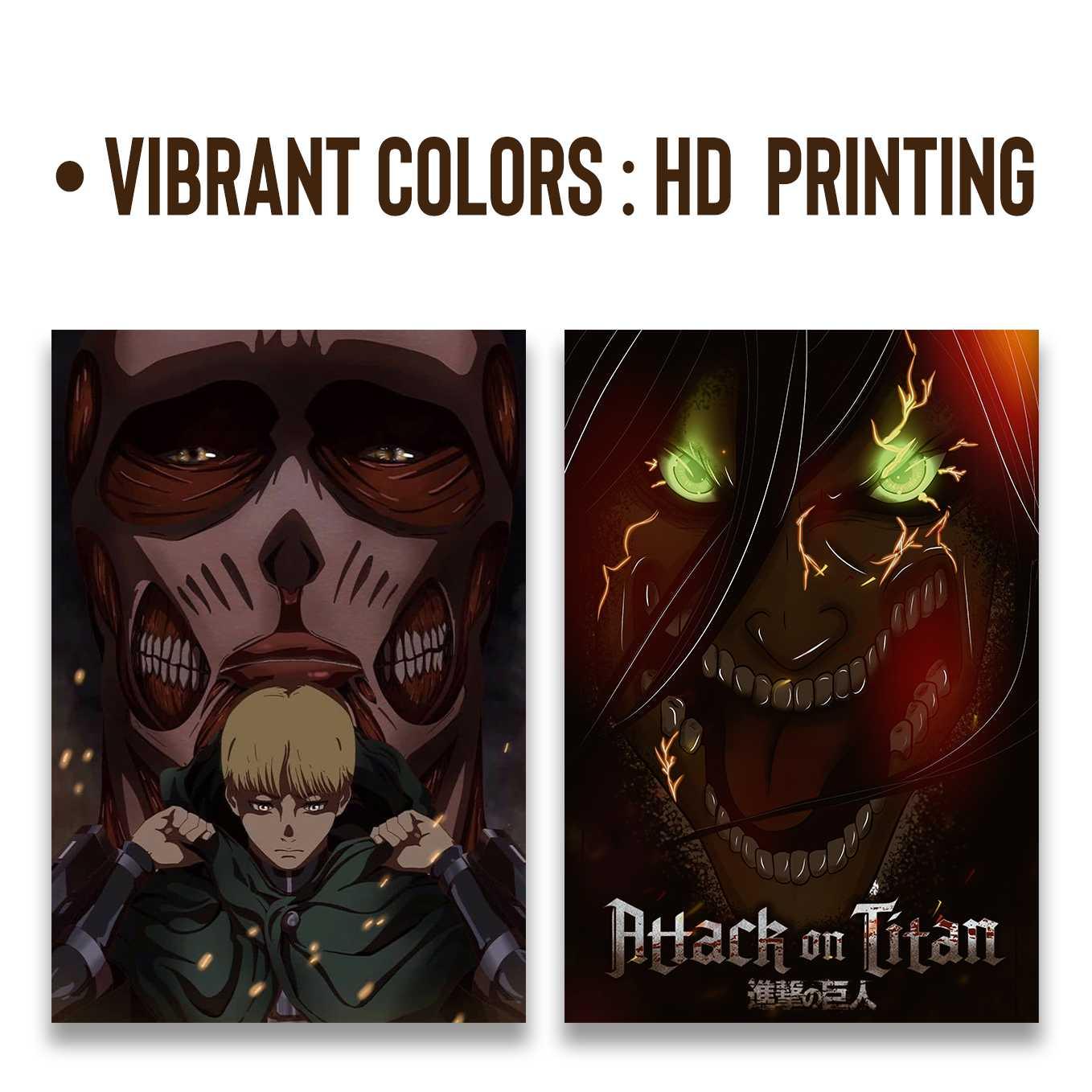 Attack on Titan Set of 10 Anime Titans portrait posters (12x18-Inch, comes with double sided tape) - SoulAbiti