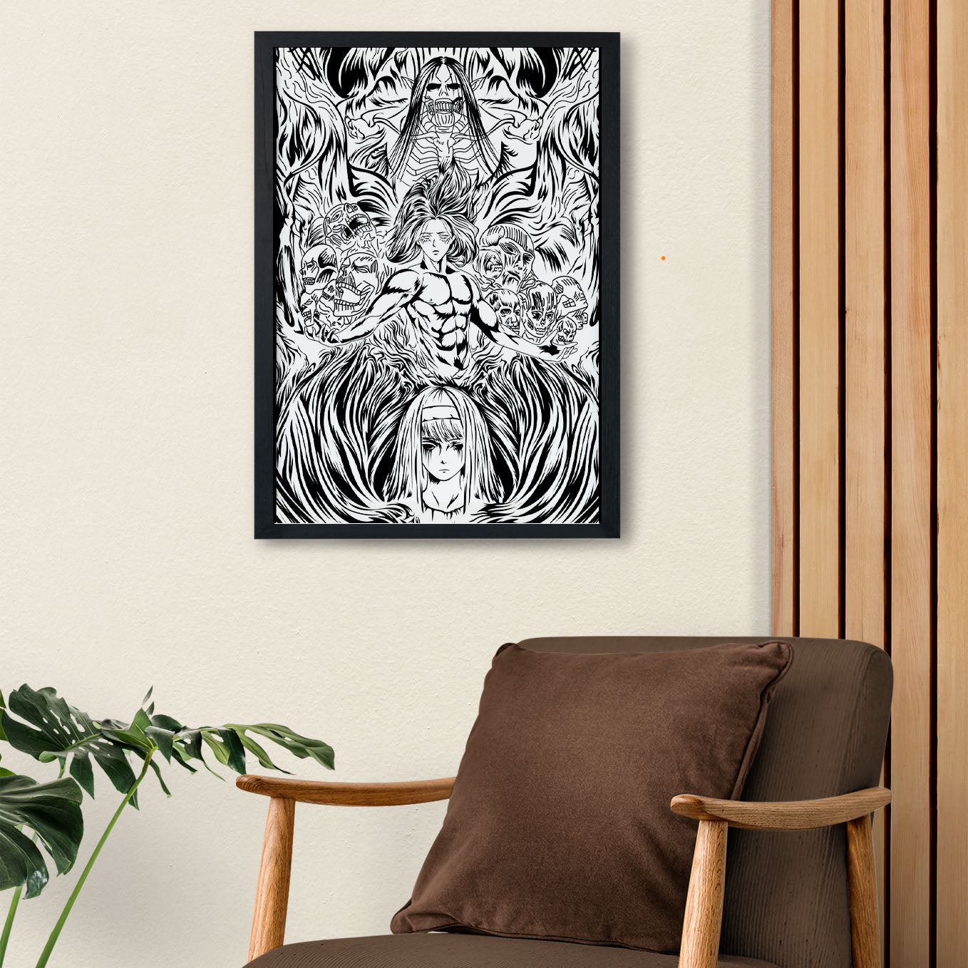 Attack on Titan Ymir Founding Titan anime Poster framed (13x19-Inch, Plexi-Glass, Textured Frame) - SoulAbiti