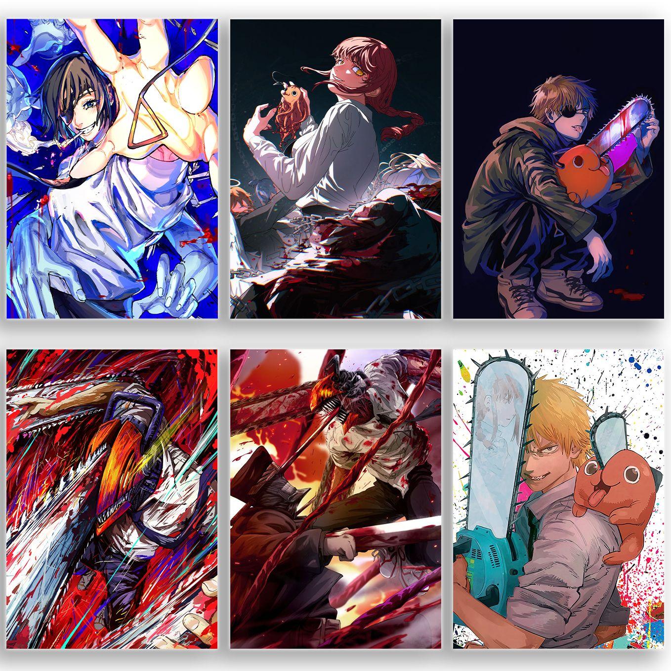 Chainsaw Man 20-Piece Anime Poster Set 9x12 inches Denji Makina Power and more-Comes with double sided tape - SoulAbiti