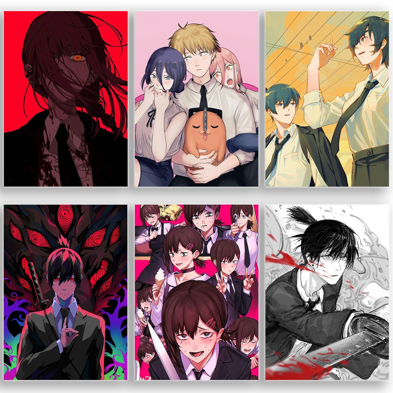 Chainsaw Man 20-Piece Anime Poster Set 9x12 inches Denji Makina Power and more-Comes with double sided tape - SoulAbiti