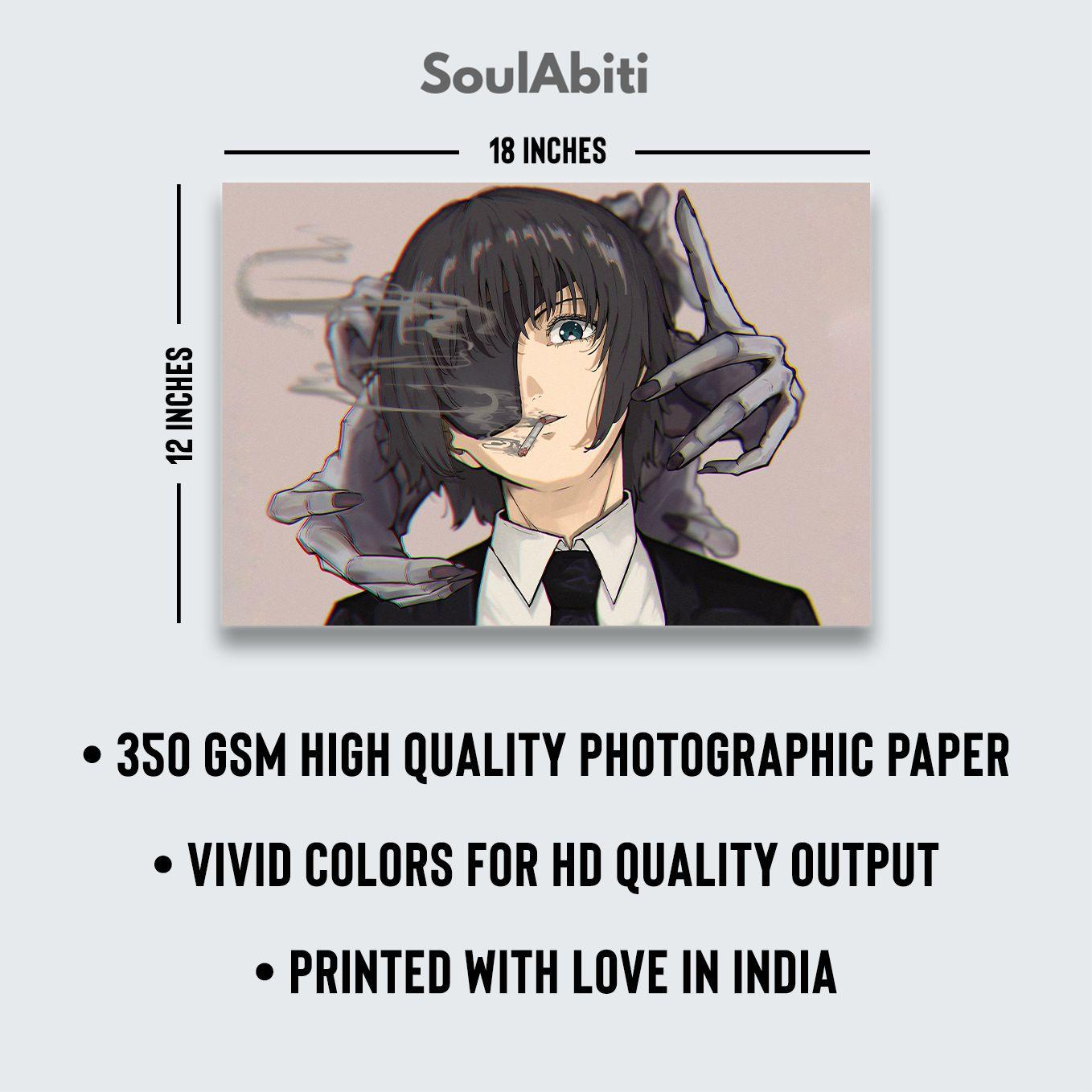 Chainsaw man main characters Set of 6 Anime posters 12x18 inches-Comes with double-sided tape - SoulAbiti