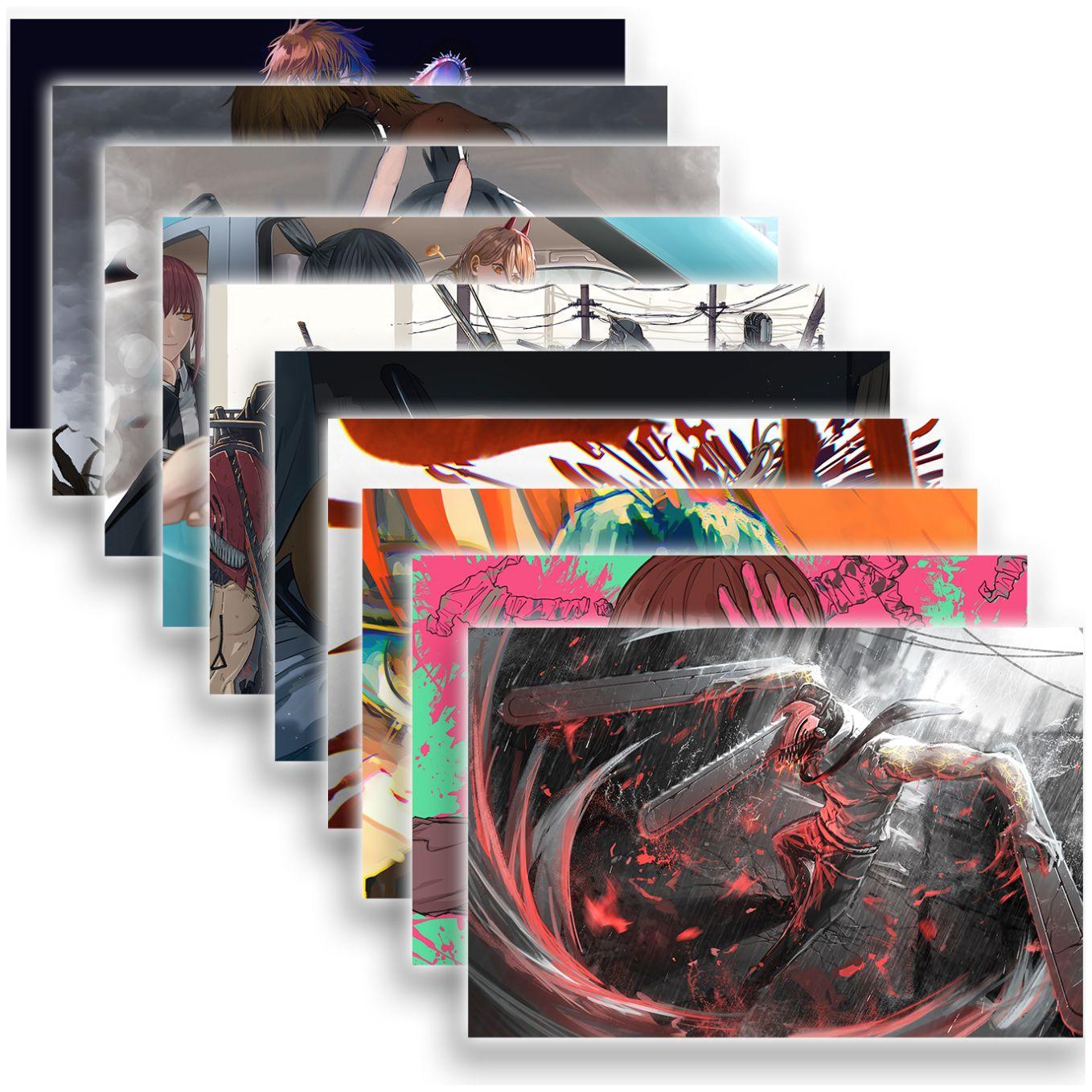 Chainsaw man Set of 10 Anime posters Landscape 12x18 inches-Comes with double-sided tape - SoulAbiti