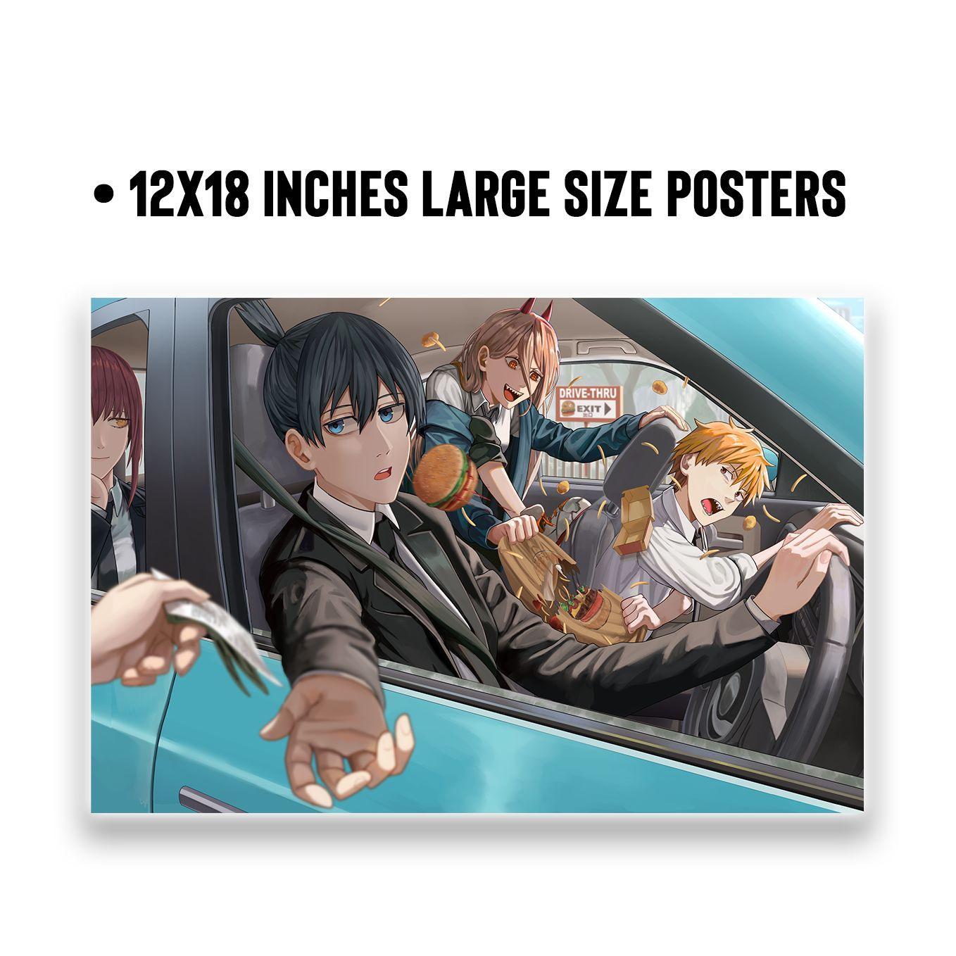 Chainsaw man Set of 10 Anime posters Landscape 12x18 inches-Comes with double-sided tape - SoulAbiti