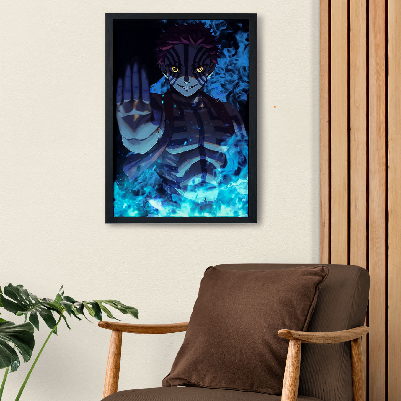 Demon Slayer Akaza Poster art framed (13x19-Inch, Plexi-Glass, Textured Frame) - SoulAbiti