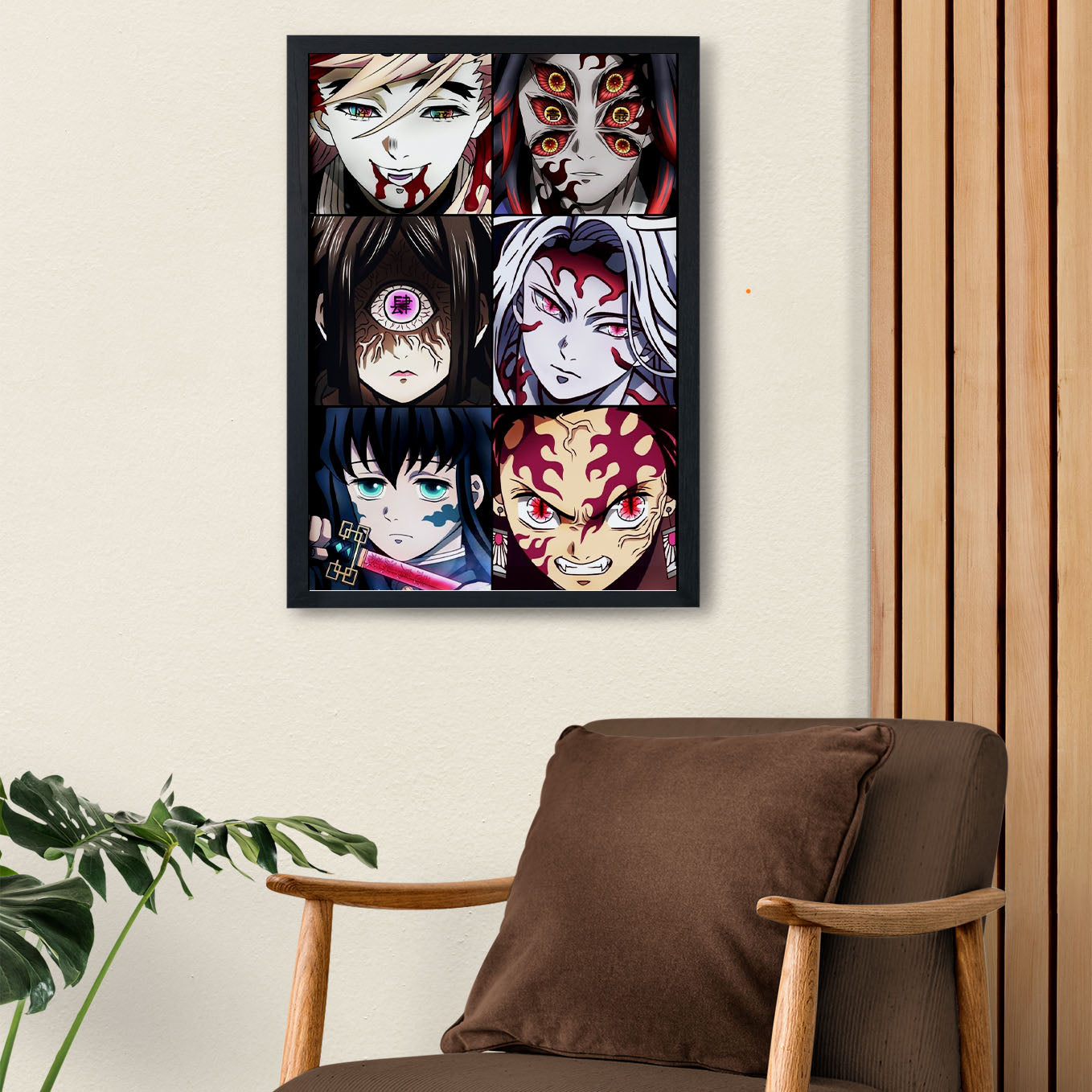 Demon Slayer Demon Collage Poster art framed 13x19-Inch - SoulAbiti