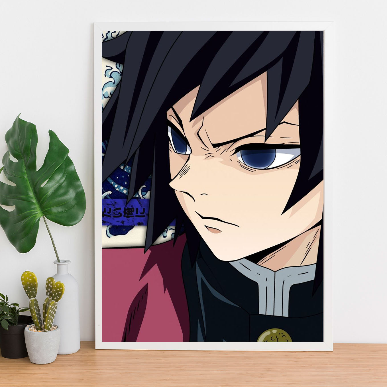 Demon Slayer Giyu Tomioka Hashira Poster art framed 13x19-Inch - SoulAbiti