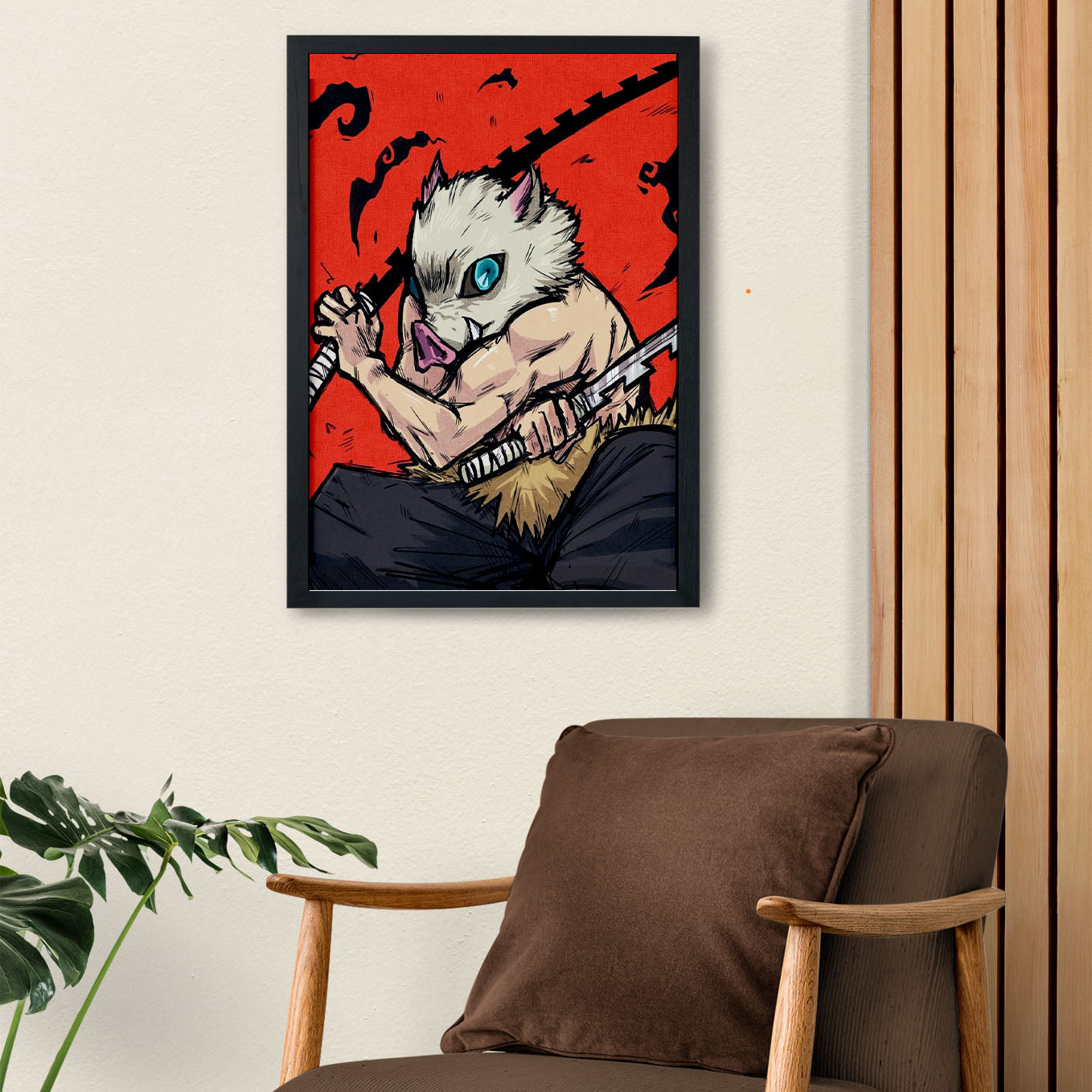Demon Slayer Inosuke Beast Breathing Poster framed 13x19-Inch - SoulAbiti
