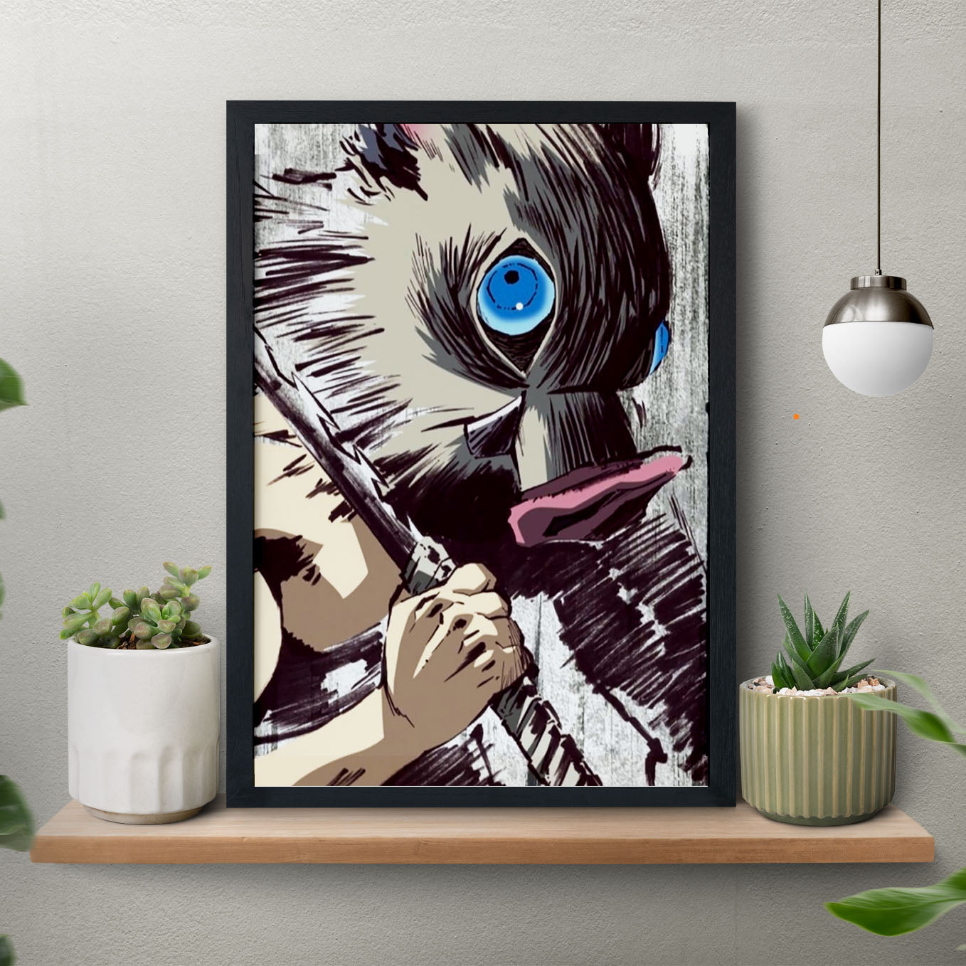 Demon Slayer Inosuke Postercolor Print Poster art framed 13x19-Inch - SoulAbiti