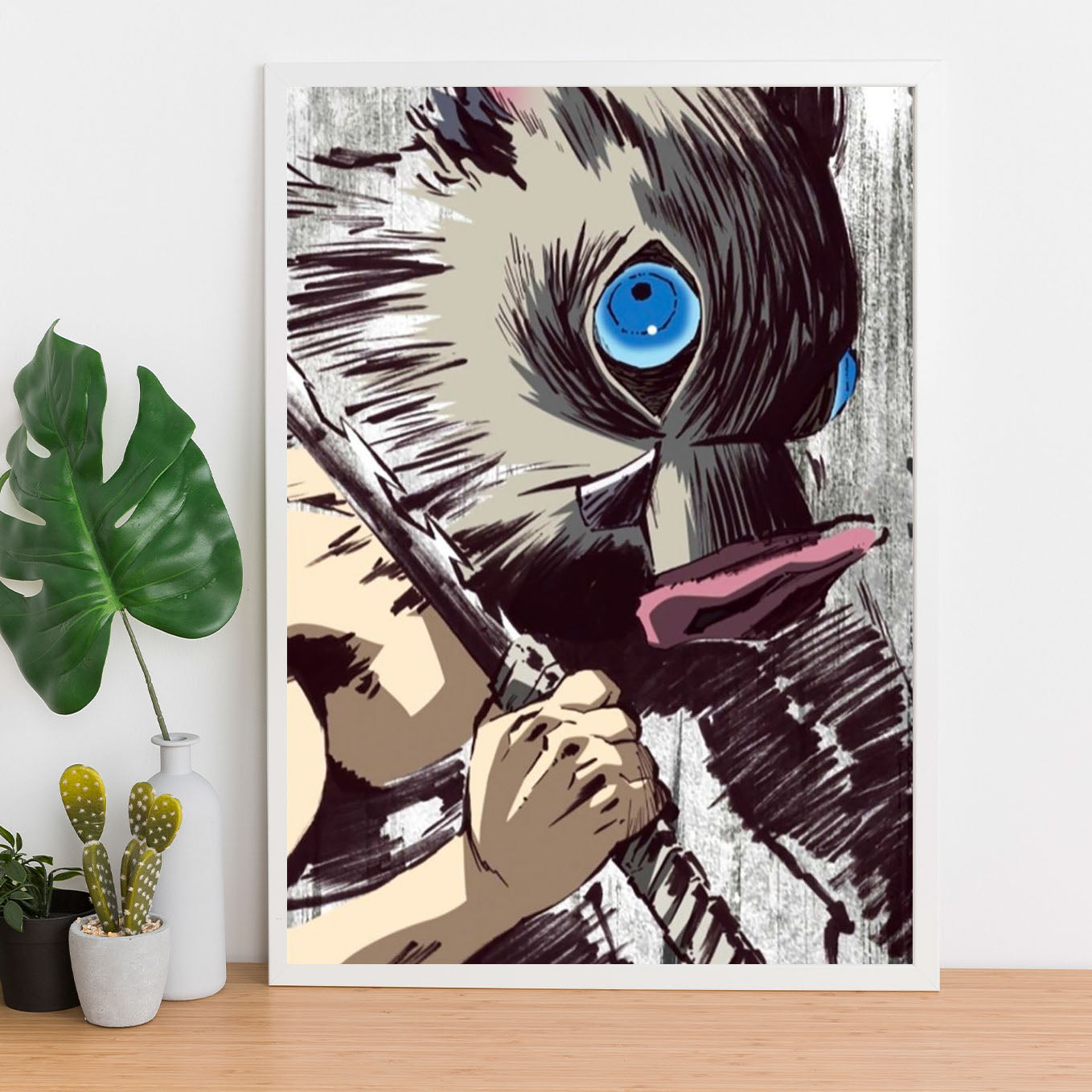 Demon Slayer Inosuke Postercolor Print Poster art framed 13x19-Inch - SoulAbiti