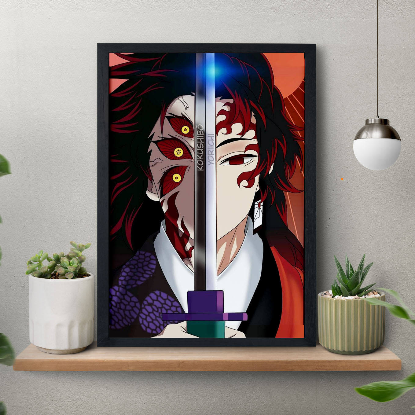 Demon Slayer Kokushibo Demon art framed 13x19-Inch - SoulAbiti