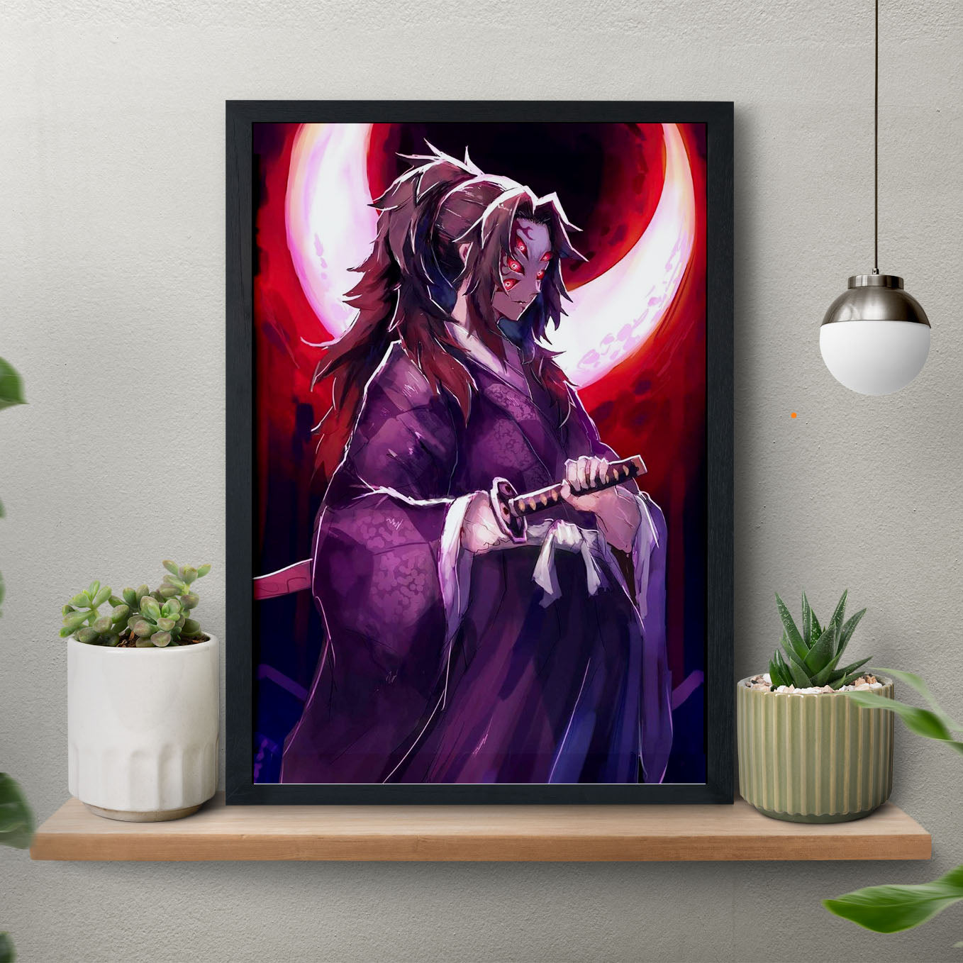 Demon Slayer kokushibo Poster framed 13x19-Inch with Plexi-glass - SoulAbiti