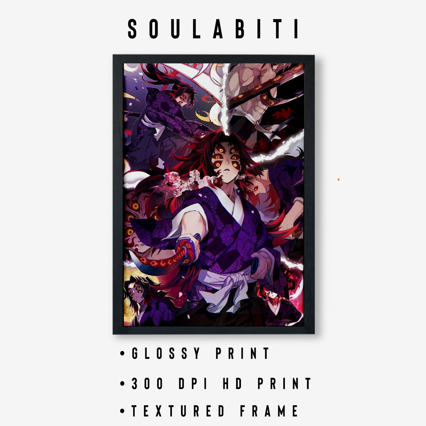 Demon Slayer kokushibo upper moon demon 1 Poster framed 13x19-Inch - SoulAbiti