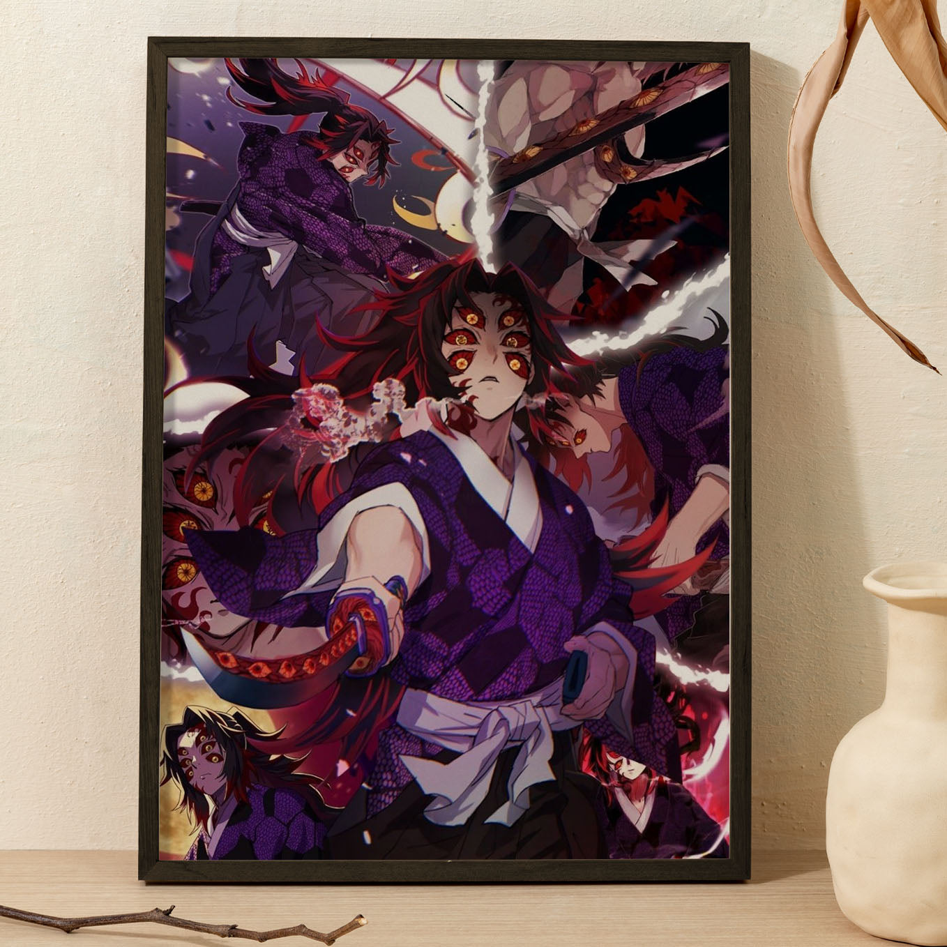 Demon Slayer kokushibo upper moon demon 1 Poster framed 13x19-Inch - SoulAbiti