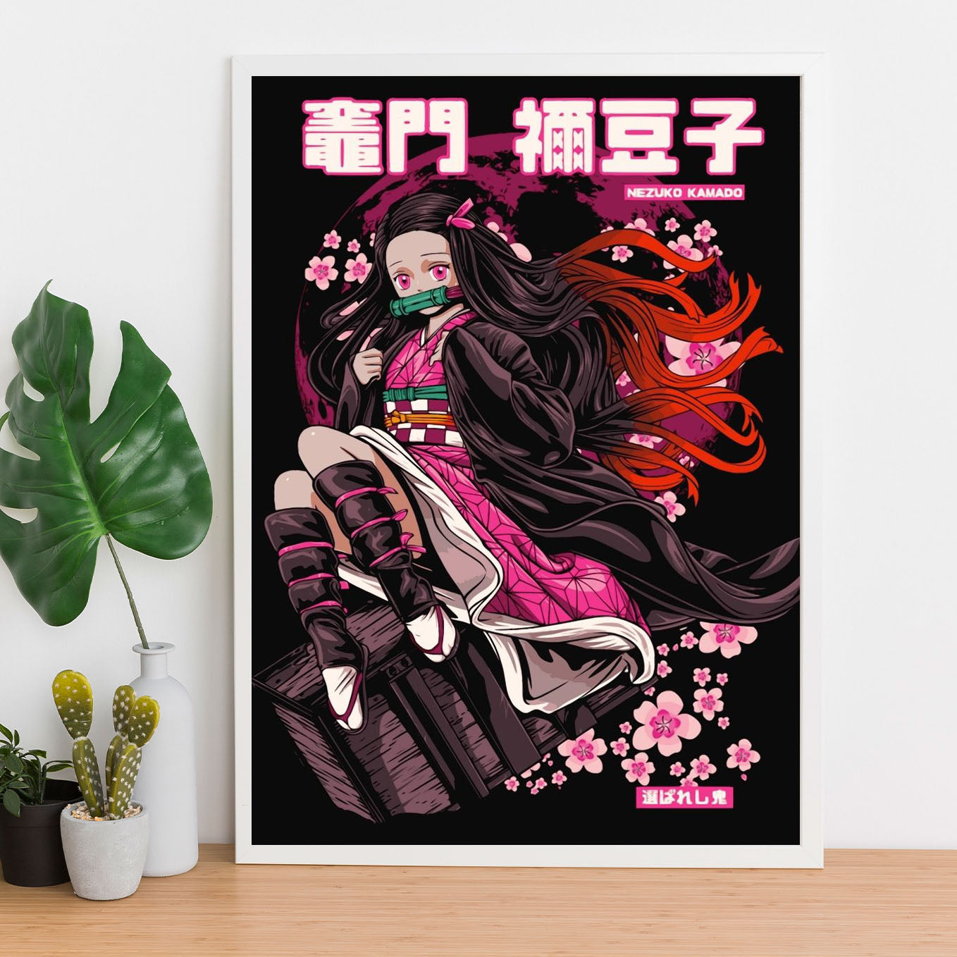 Demon Slayer Nezuko Kamado Poster art framed 13x19-Inch - SoulAbiti