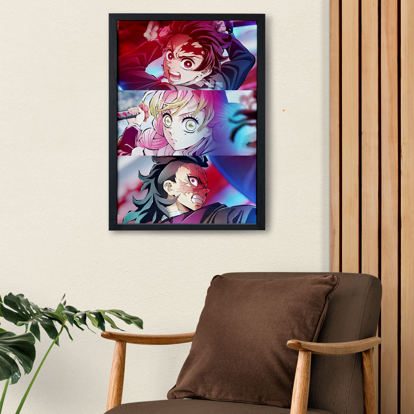 Demon Slayer Sanemi Shinazugawa, Mitsuri Kanroji, Tanjiro kamado Poster framed 13x19-Inch - SoulAbiti