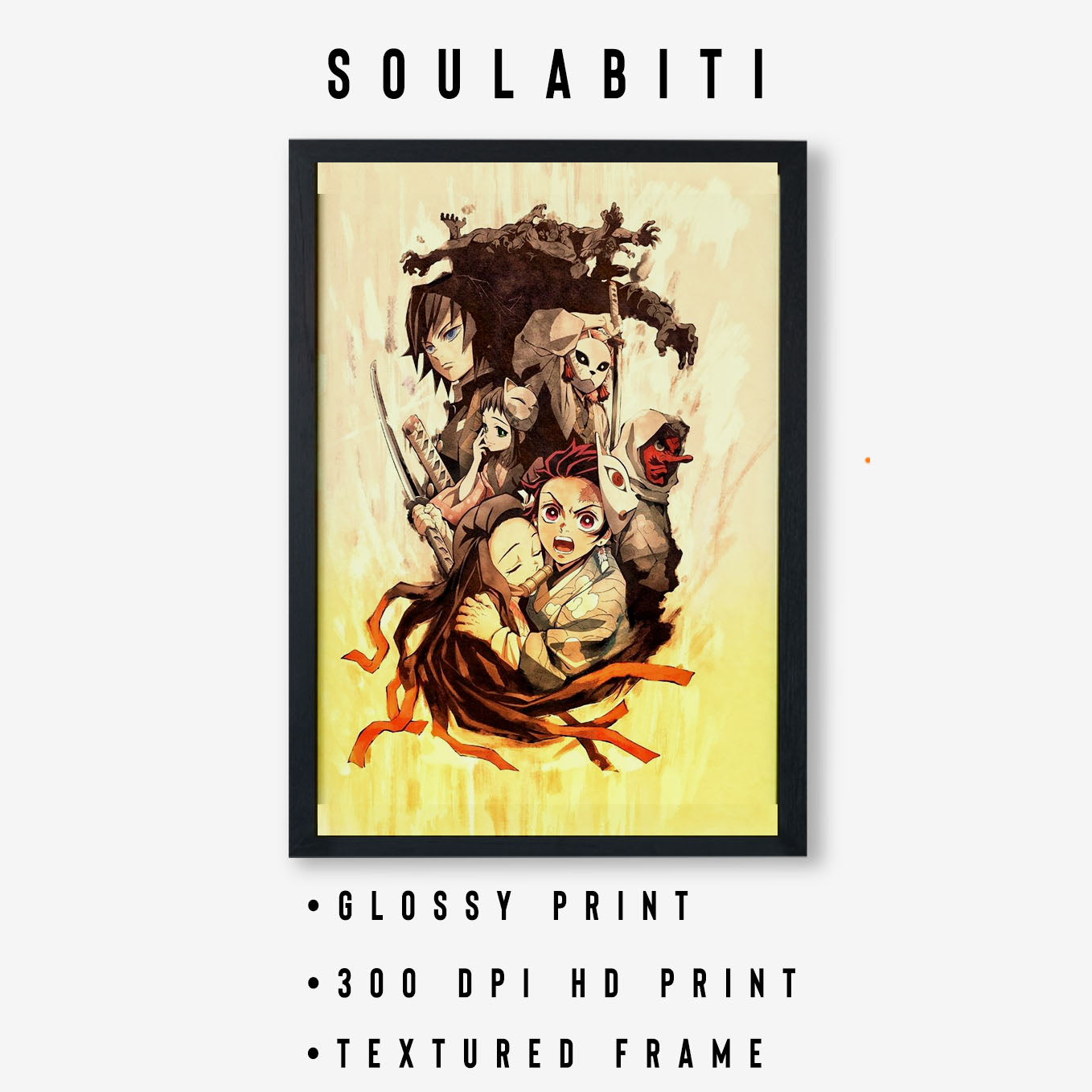 Demon Slayer Season 1 Poster framed 13x19-inches with Plexi-glass - SoulAbiti