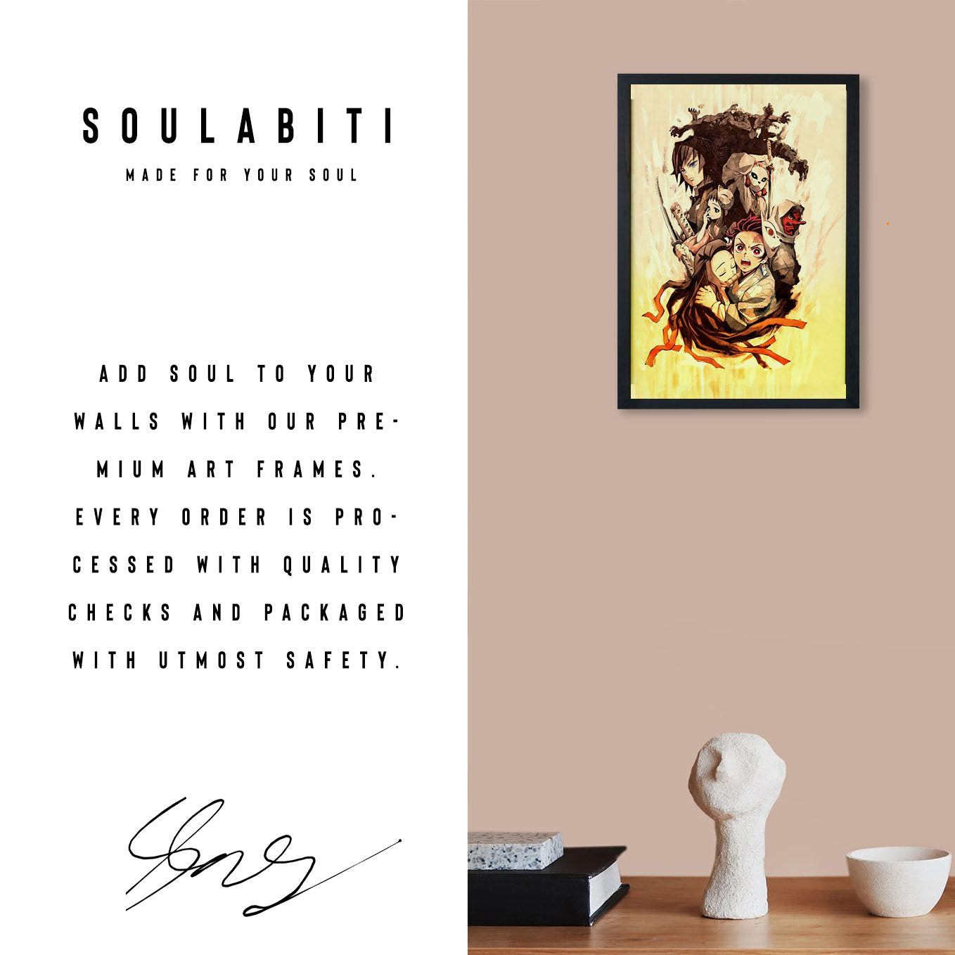 Demon Slayer Season 1 Poster framed 13x19-inches with Plexi-glass - SoulAbiti
