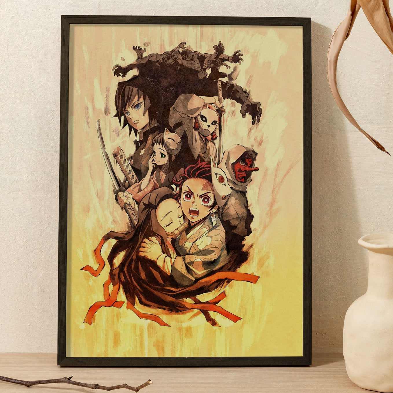 Demon Slayer Season 1 Poster framed 13x19-inches with Plexi-glass - SoulAbiti