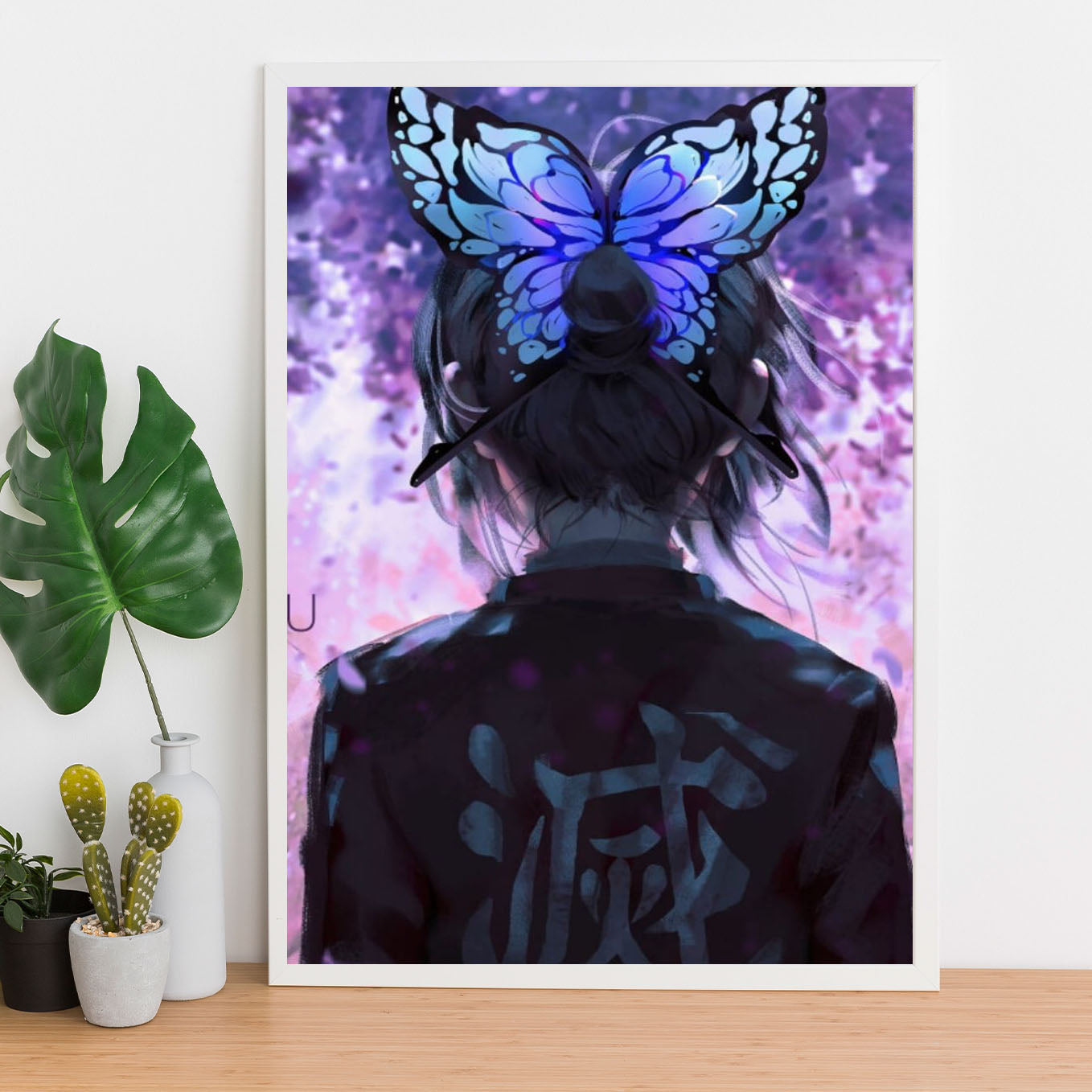 Demon Slayer Shinobu Kocho Butterfly Dance Poster art framed 13x19-Inch - SoulAbiti