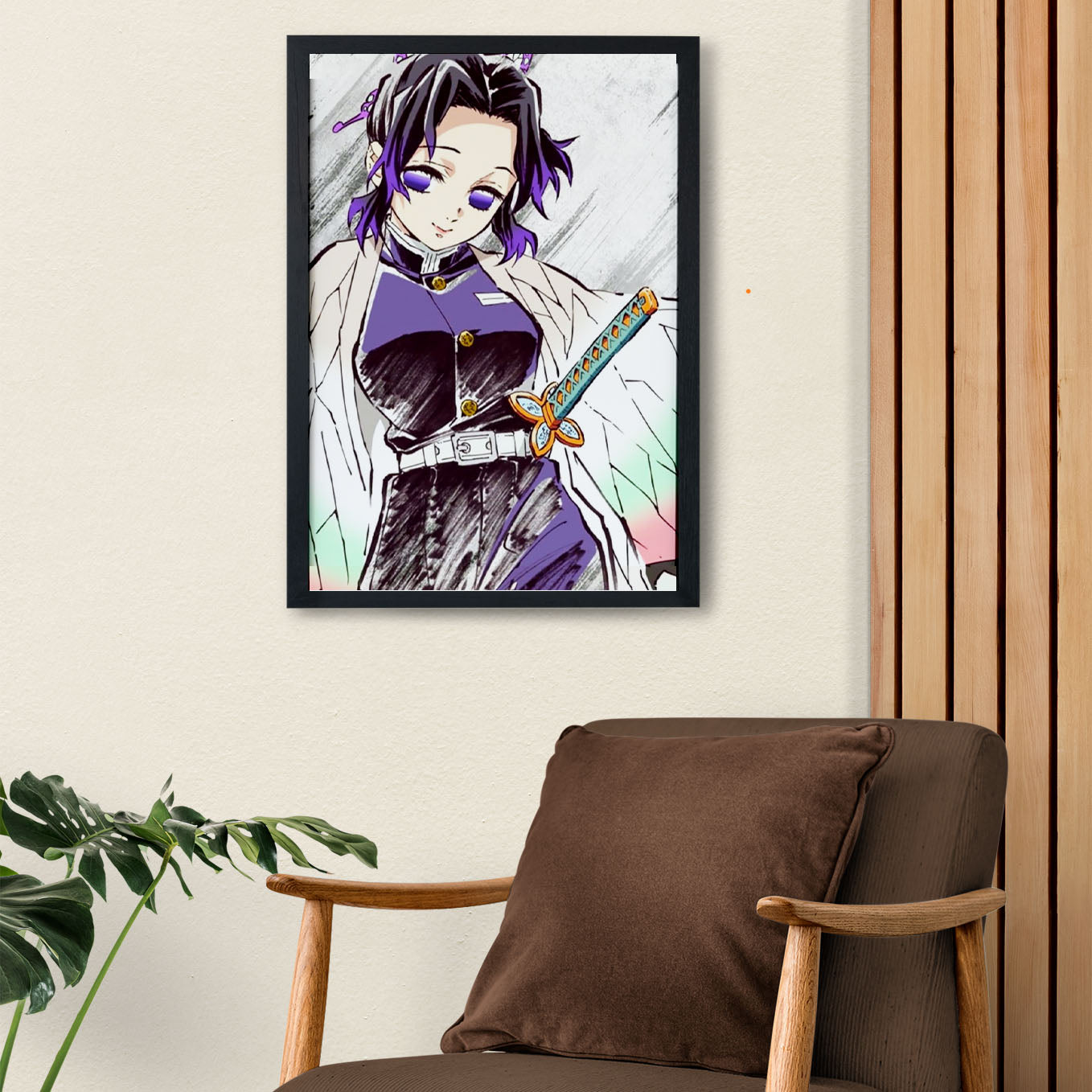 Demon Slayer Shinobu Kocho Watercolor Print Poster art framed 13x19-Inch - SoulAbiti