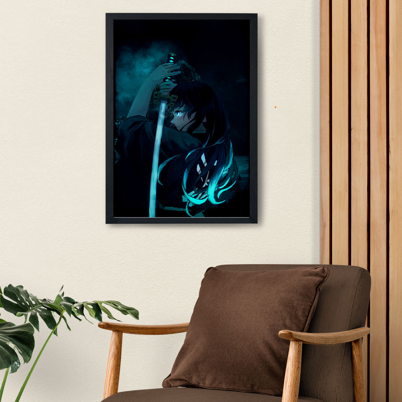 Demon Slayer Tanjiro's water breathing Poster art framed 13x19-Inch - SoulAbiti