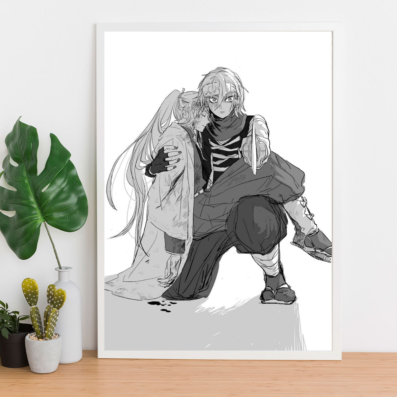 Demon Slayer Tengen Uzui Sketch Poster art framed 13x19-Inch - SoulAbiti
