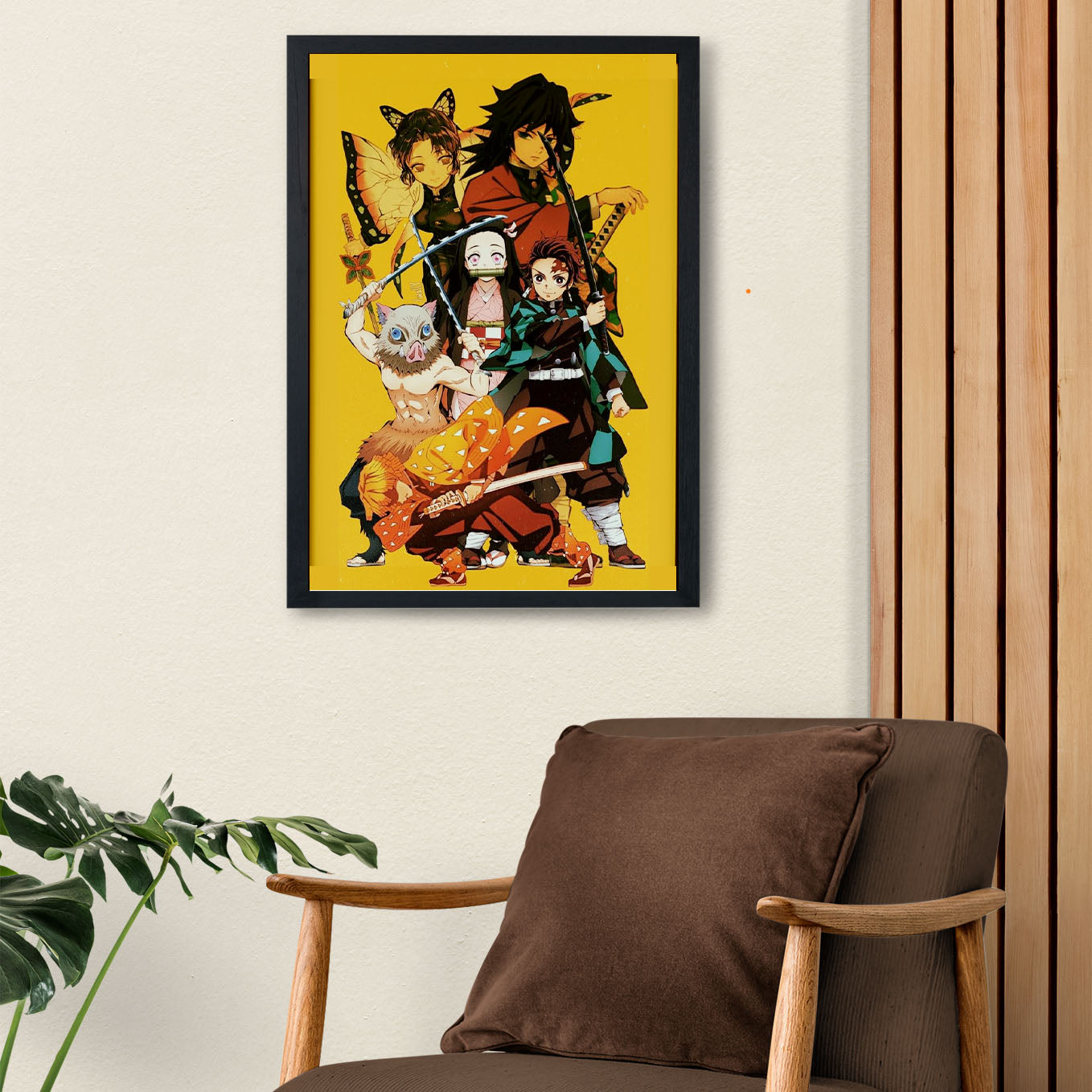 Demon Slayer trio with nezuko giyu and shinobu Poster anime frame (13x19-Inch, Plexi-Glass, Textured Frame) - SoulAbiti