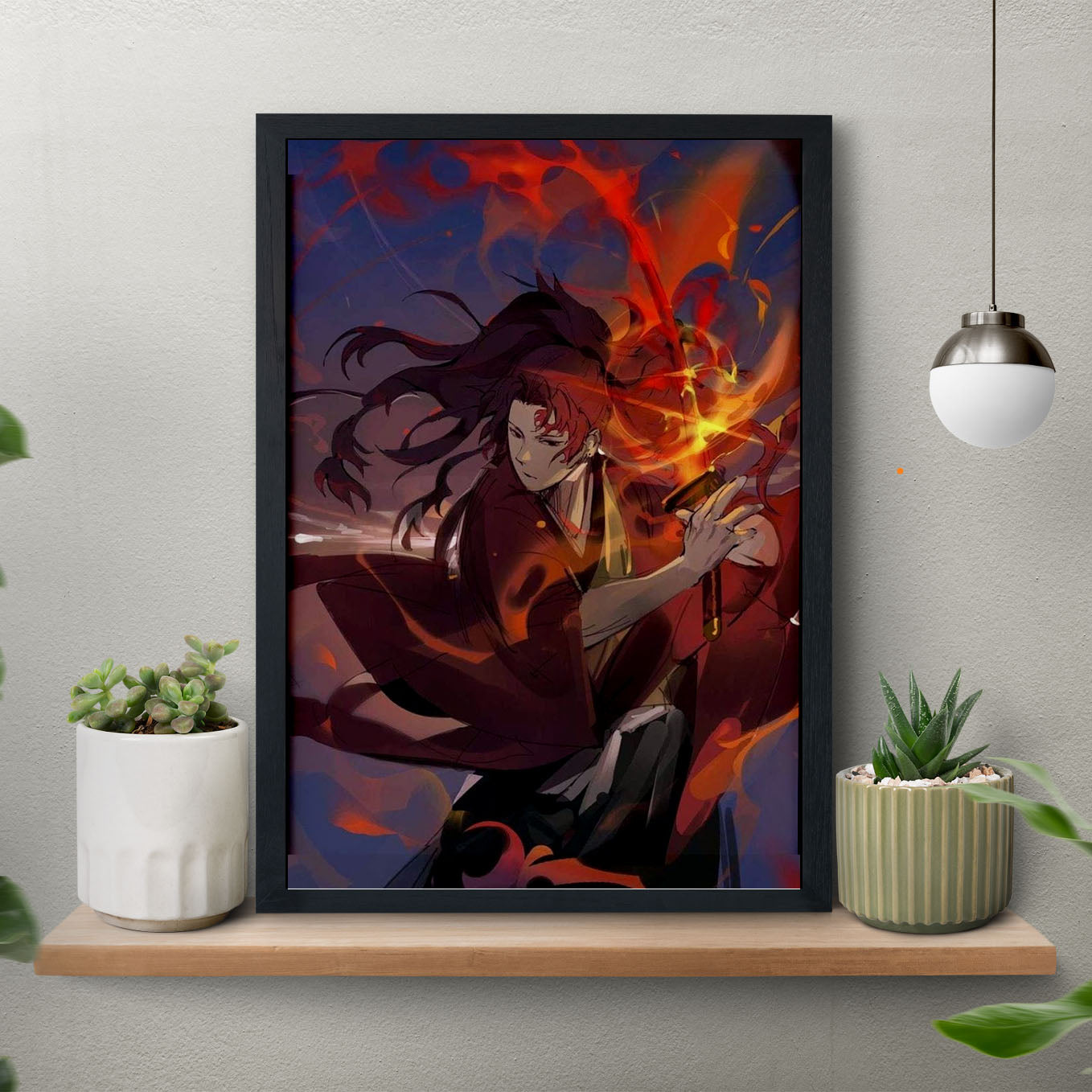Demon Slayer Yoriichi Tsugikuni Poster art framed 13x19-Inch - SoulAbiti
