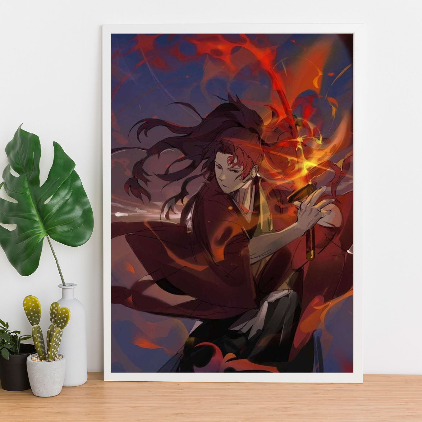Demon Slayer Yoriichi Tsugikuni Poster art framed 13x19-Inch - SoulAbiti