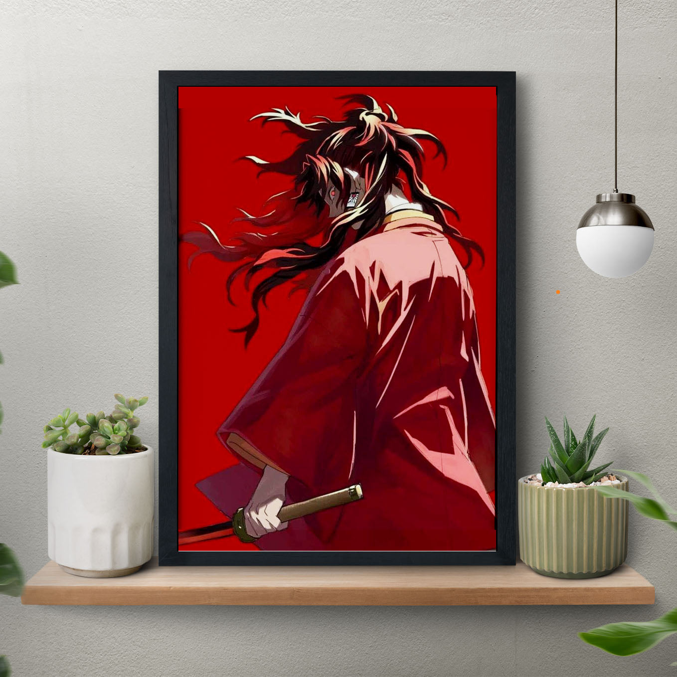 Demon Slayer Yoriichi Tsugikuni sun breathing Poster art framed 13x19-Inch - SoulAbiti