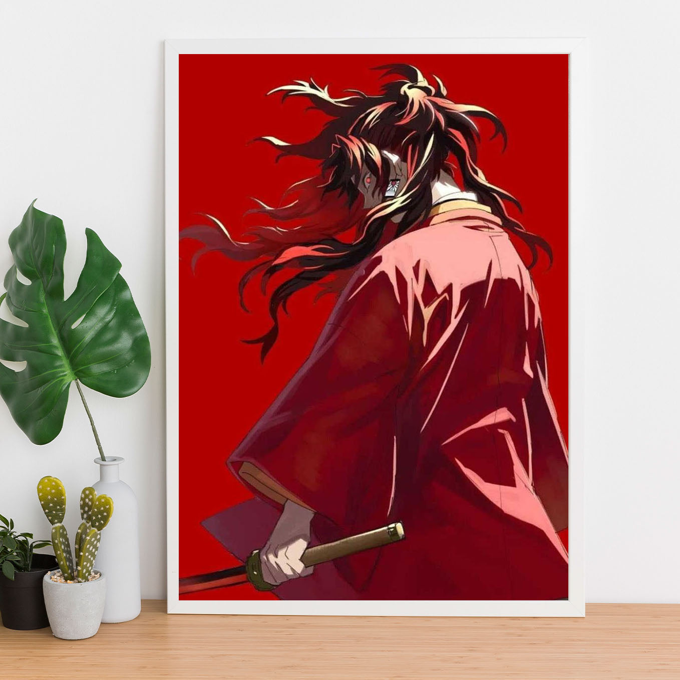 Demon Slayer Yoriichi Tsugikuni sun breathing Poster art framed 13x19-Inch - SoulAbiti