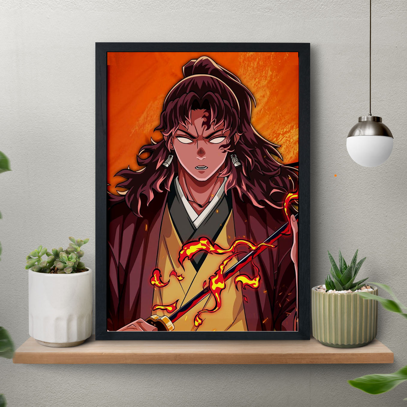 Demon Slayer Yoriichi Tsugikuni Sword Poster art framed 13x19-Inch - SoulAbiti