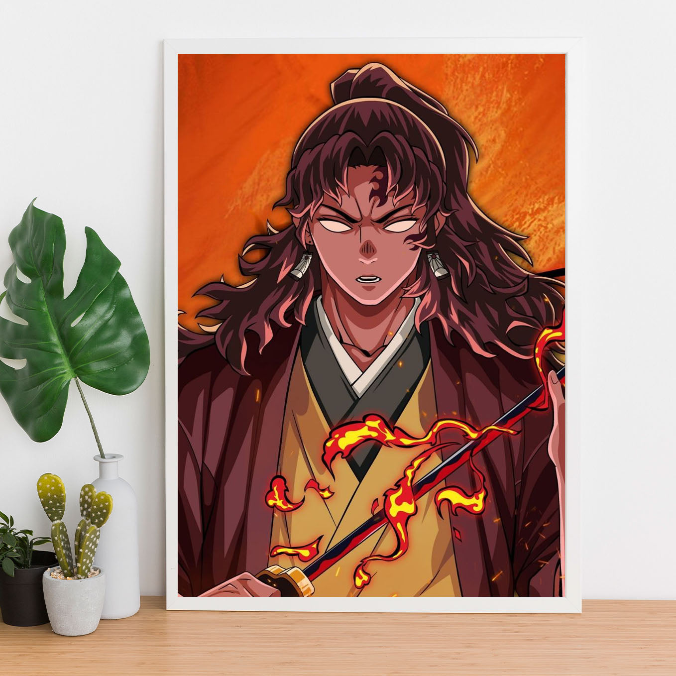 Demon Slayer Yoriichi Tsugikuni Sword Poster art framed 13x19-Inch - SoulAbiti