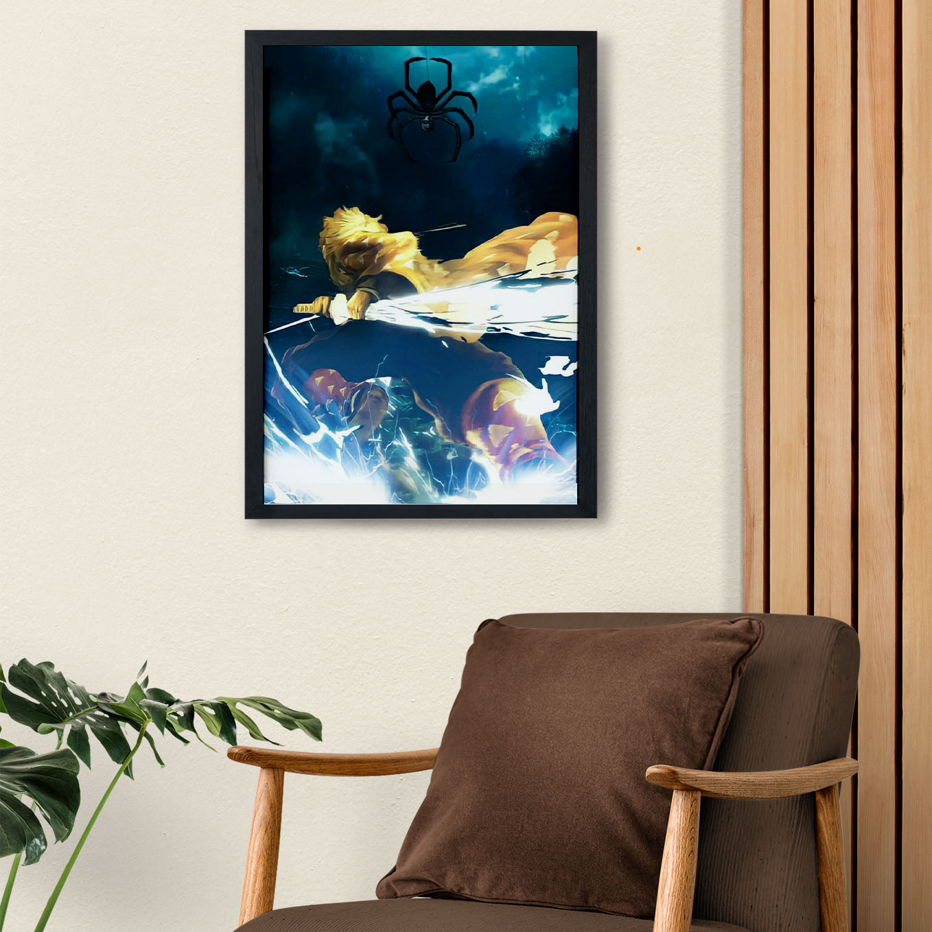 Demon Slayer Zenitsu 7th Form Fan Art Poster art framed 13x19-Inch - SoulAbiti