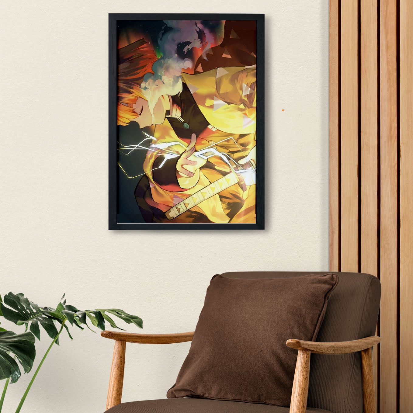 Demon Slayer Zenitsu Breathing Poster art framed 13x19-Inch - SoulAbiti