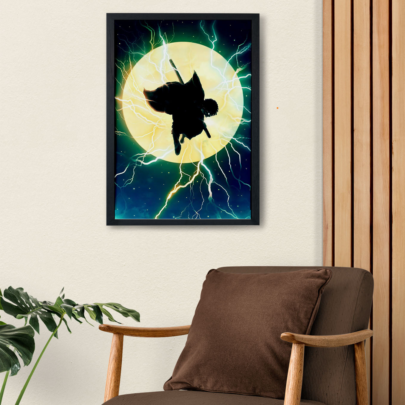 Demon Slayer Zenitsu Thunder Breathing Poster art framed 13x19-Inch - SoulAbiti