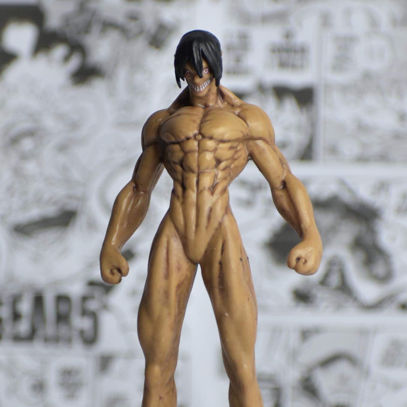 Eren Yeager's standing action figure Attack on Titan (15 cm tall, with Round Base) - SoulAbiti