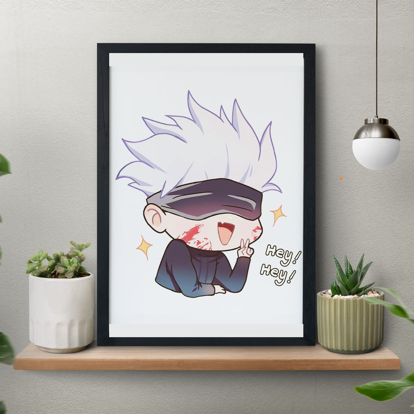 Jujutsu Kaisen cute gojo satoru Poster Art Framed 12x18-Inch - SoulAbiti