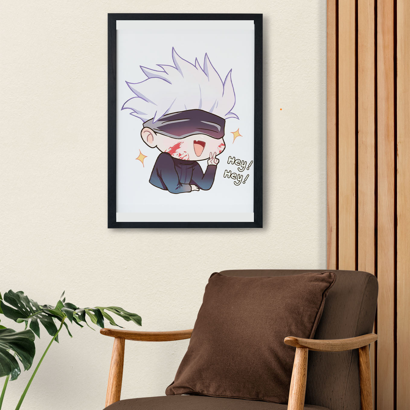 Jujutsu Kaisen cute gojo satoru Poster Art Framed 12x18-Inch - SoulAbiti