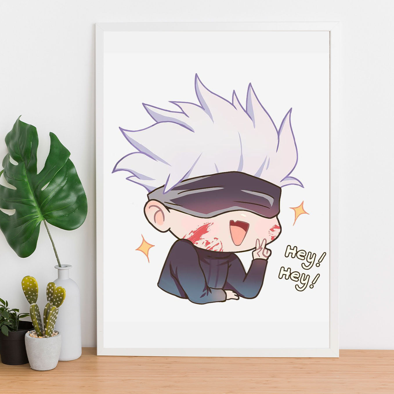 Jujutsu Kaisen cute gojo satoru Poster Art Framed 12x18-Inch - SoulAbiti