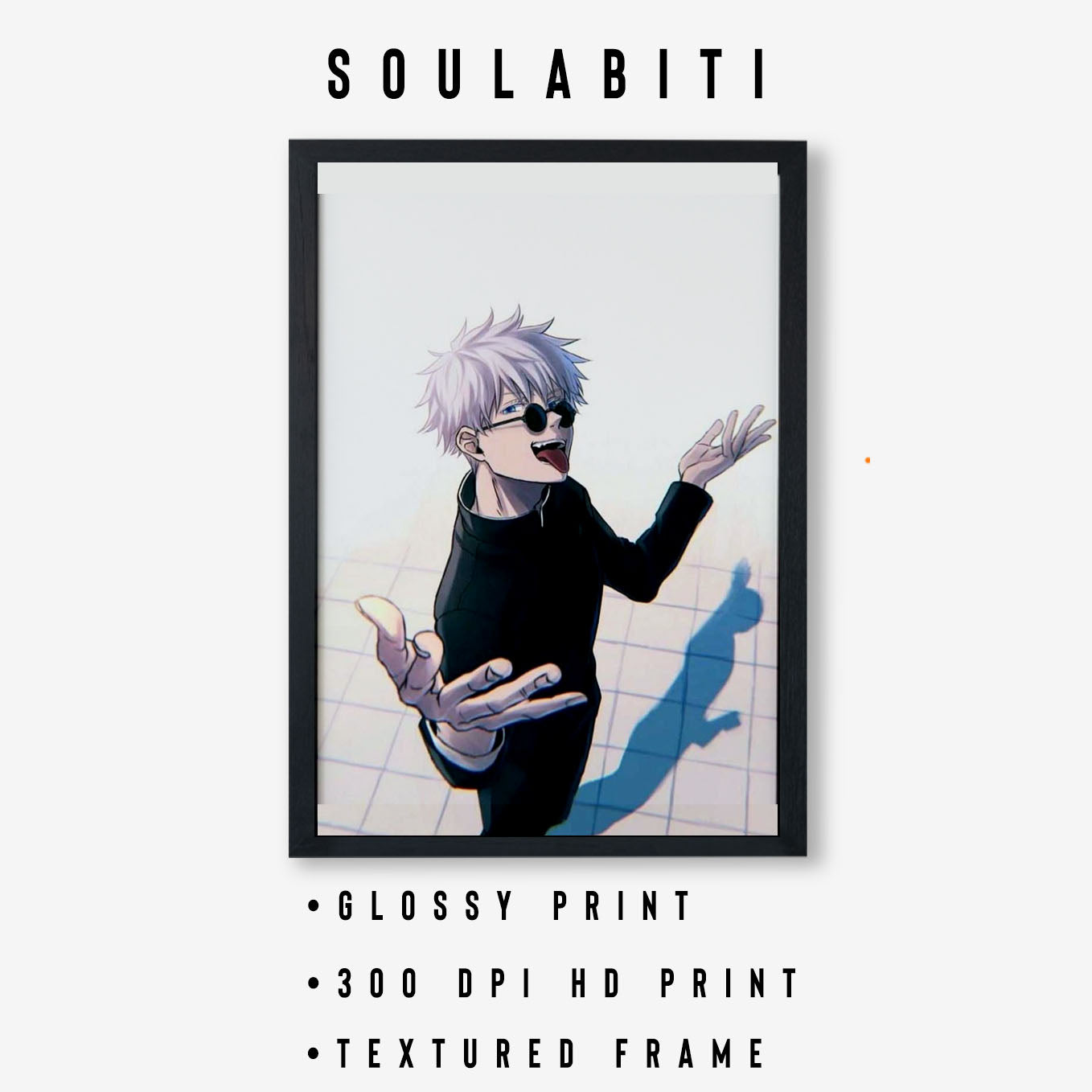 Jujutsu Kaisen Gojo Poster Art Framed 13x19-Inch - SoulAbiti