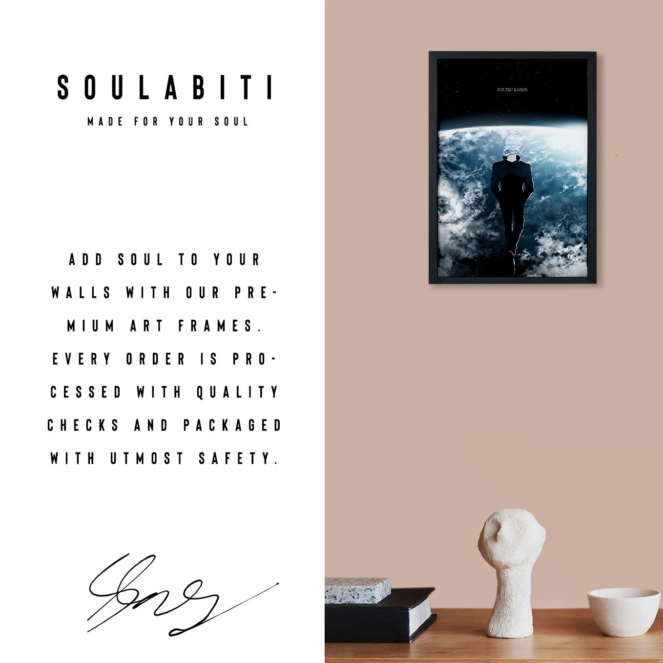 Jujutsu Kaisen Gojo Poster Framed 13x19-Inch - SoulAbiti
