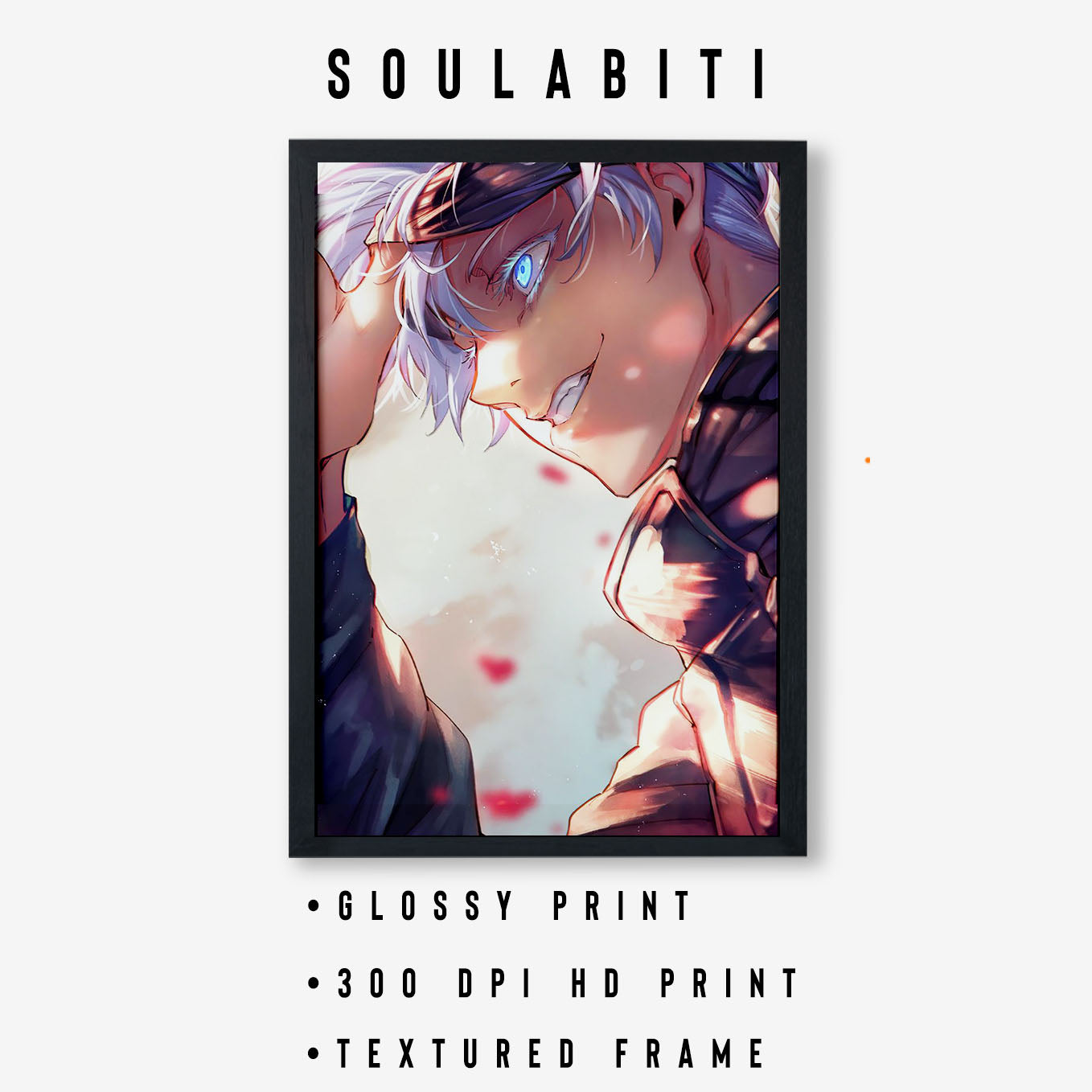 Jujutsu Kaisen Gojo Satoru Eyes Poster Art Framed 13x19-Inch - SoulAbiti