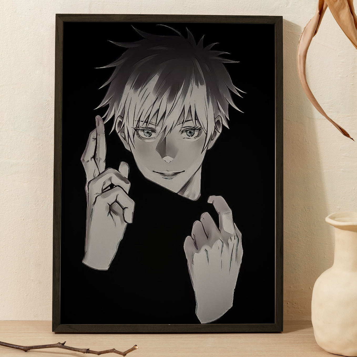 Jujutsu Kaisen Gojo Satoru Limitless Domain Expansion Poster Art Framed 13x19-Inch - SoulAbiti