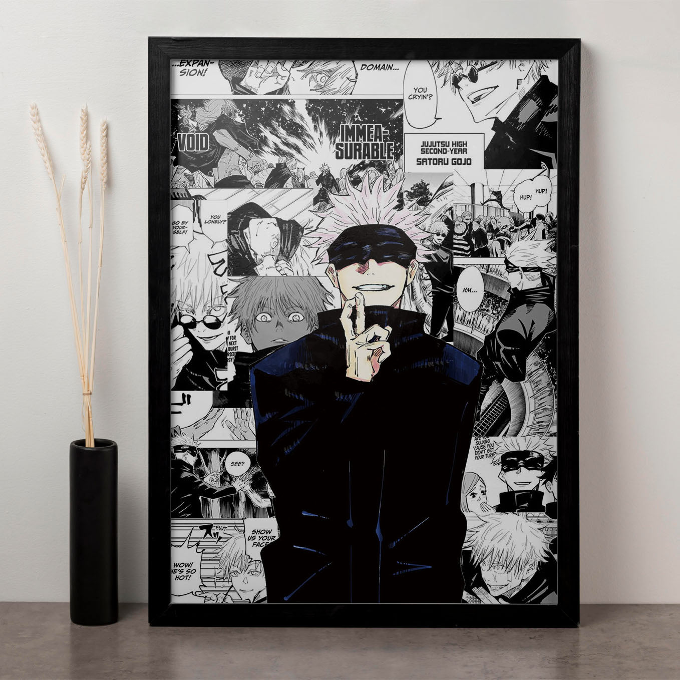 Jujutsu Kaisen Gojo Satoru Poster Art Framed 13x19-Inch - SoulAbiti
