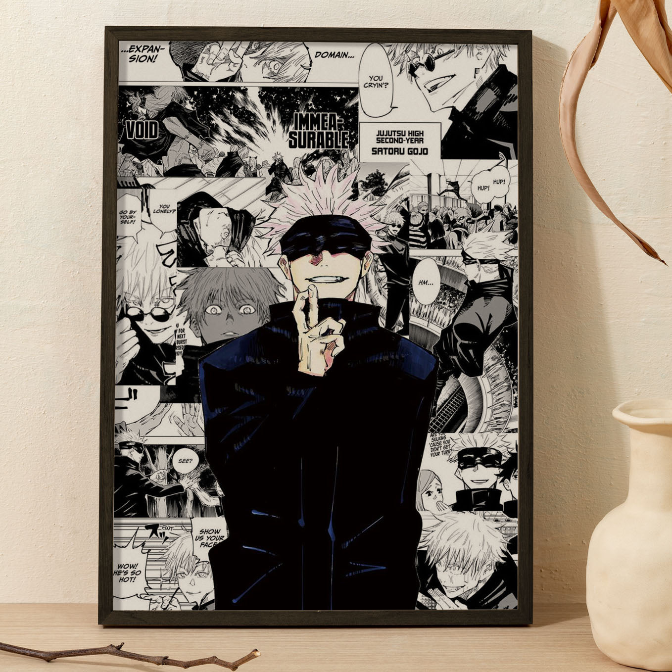Jujutsu Kaisen Gojo Satoru Poster Art Framed 13x19-Inch - SoulAbiti