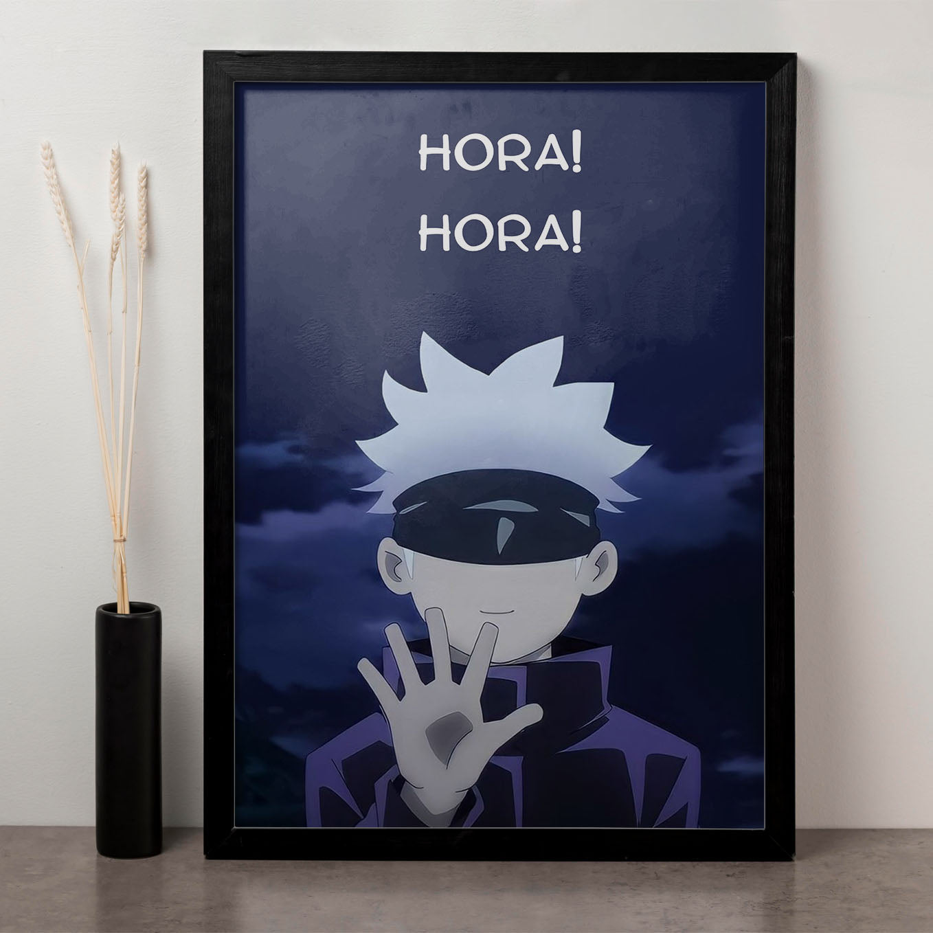 Jujutsu Kaisen Hora Hora gojo Poster Art Framed 13x19-Inch - SoulAbiti
